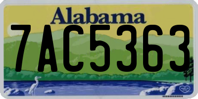 AL license plate 7AC5363