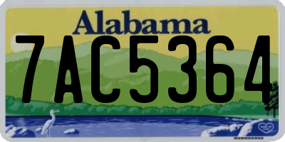 AL license plate 7AC5364