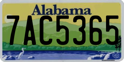 AL license plate 7AC5365