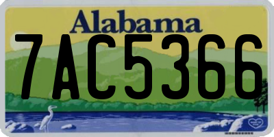 AL license plate 7AC5366