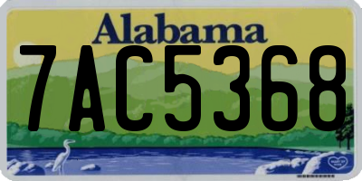 AL license plate 7AC5368