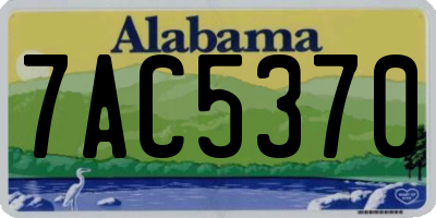 AL license plate 7AC5370