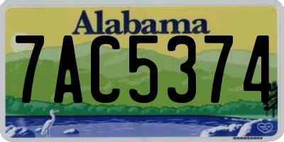 AL license plate 7AC5374