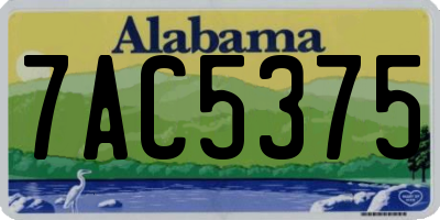 AL license plate 7AC5375