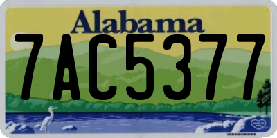 AL license plate 7AC5377