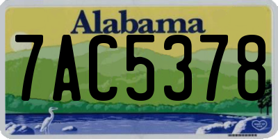 AL license plate 7AC5378