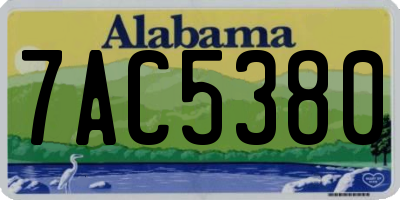 AL license plate 7AC5380