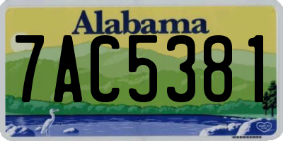 AL license plate 7AC5381