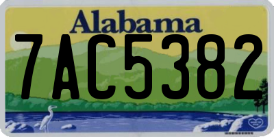 AL license plate 7AC5382