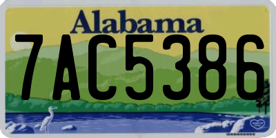 AL license plate 7AC5386