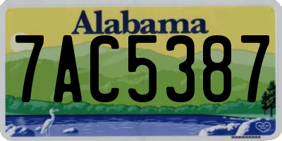 AL license plate 7AC5387