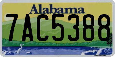 AL license plate 7AC5388