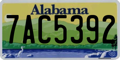 AL license plate 7AC5392
