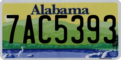 AL license plate 7AC5393