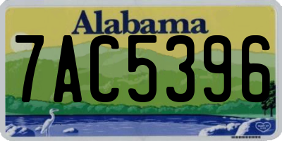 AL license plate 7AC5396