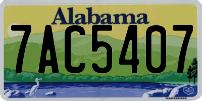 AL license plate 7AC5407