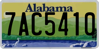 AL license plate 7AC5410