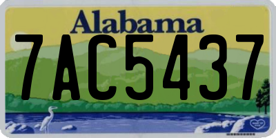 AL license plate 7AC5437