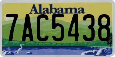 AL license plate 7AC5438