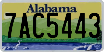 AL license plate 7AC5443