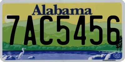 AL license plate 7AC5456