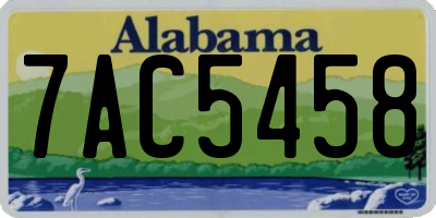 AL license plate 7AC5458