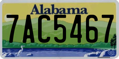 AL license plate 7AC5467