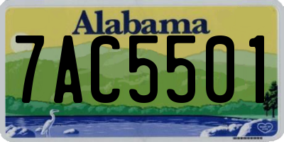 AL license plate 7AC5501