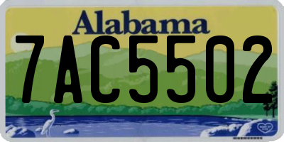 AL license plate 7AC5502