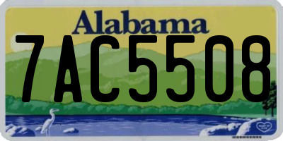 AL license plate 7AC5508