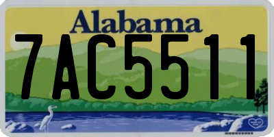 AL license plate 7AC5511