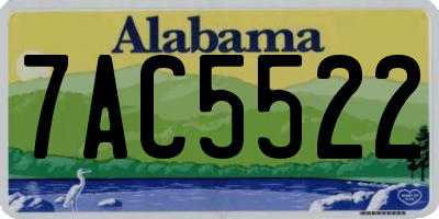 AL license plate 7AC5522