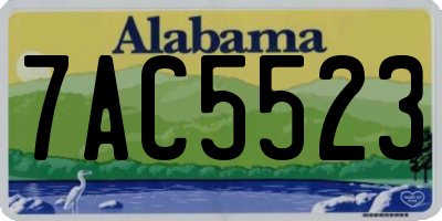 AL license plate 7AC5523