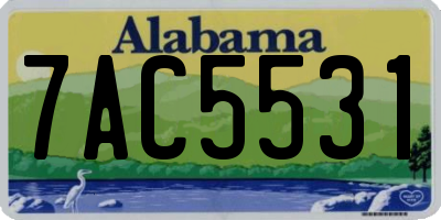 AL license plate 7AC5531
