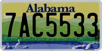 AL license plate 7AC5533