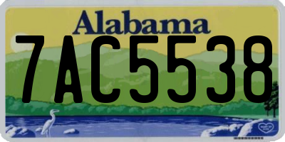 AL license plate 7AC5538