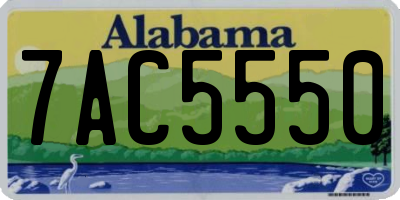 AL license plate 7AC5550
