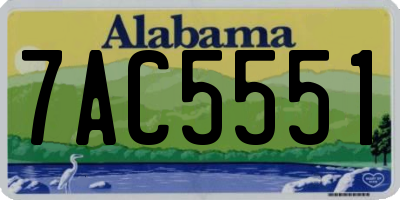 AL license plate 7AC5551