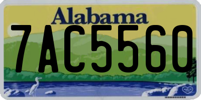 AL license plate 7AC5560