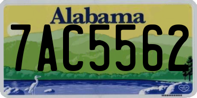 AL license plate 7AC5562