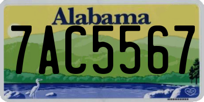 AL license plate 7AC5567