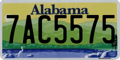 AL license plate 7AC5575