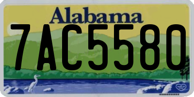 AL license plate 7AC5580