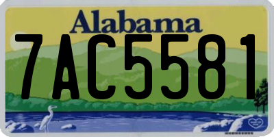 AL license plate 7AC5581