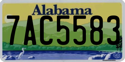 AL license plate 7AC5583