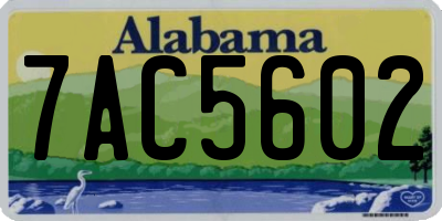AL license plate 7AC5602