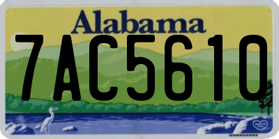 AL license plate 7AC5610