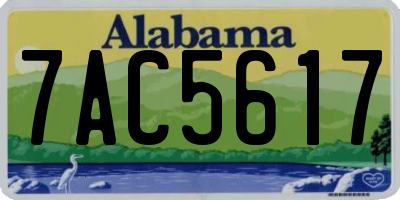 AL license plate 7AC5617