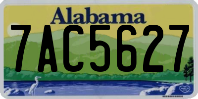 AL license plate 7AC5627