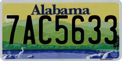 AL license plate 7AC5633